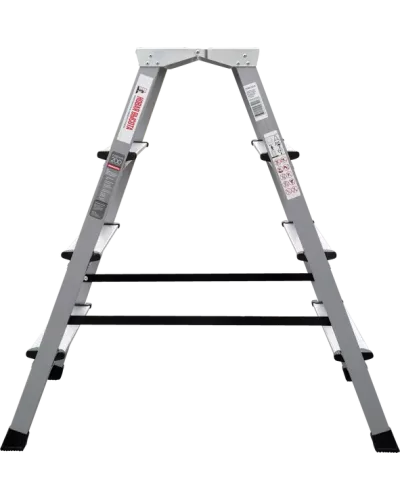 Стремянка двухсторонняя 2x4 ступени площадка 260мм комбинированная со стальным профилем NV2140 Новая высота 2140204