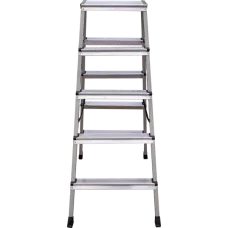 Стремянка двухсторонняя 2x5 ступеней площадка 260мм комбинированная со стальным профилем NV2140 Новая высота 2140205