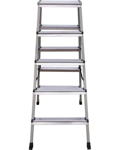 Стремянка двухсторонняя 2x5 ступеней площадка 260мм комбинированная со стальным профилем NV2140 Новая высота 2140205