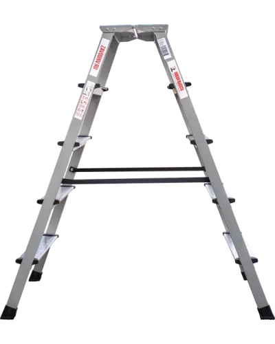 Стремянка двухсторонняя 2x5 ступеней площадка 260мм комбинированная со стальным профилем NV2140 Новая высота 2140205