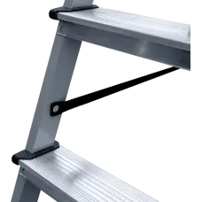 Стремянка двухсторонняя 2x5 ступеней площадка 260мм комбинированная со стальным профилем NV2140 Новая высота 2140205