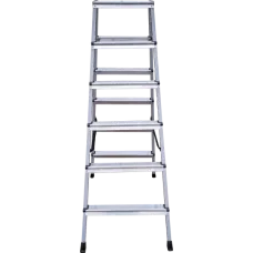 Стремянка двухсторонняя 2x6 ступеней площадка 260мм комбинированная со стальным профилем NV2140 Новая высота 2140206