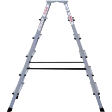 Стремянка двухсторонняя 2x6 ступеней площадка 260мм комбинированная со стальным профилем NV2140 Новая высота 2140206