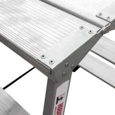 Стремянка двухсторонняя 2x6 ступеней площадка 260мм комбинированная со стальным профилем NV2140 Новая высота 2140206