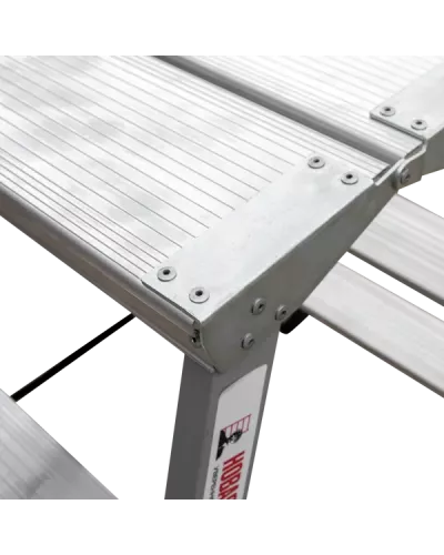 Стремянка двухсторонняя 2x6 ступеней площадка 260мм комбинированная со стальным профилем NV2140 Новая высота 2140206