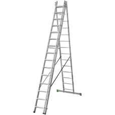 Лестница алюминиевая трехсекционная 3x15 ступеней NV2220 Новая высота 2230315
