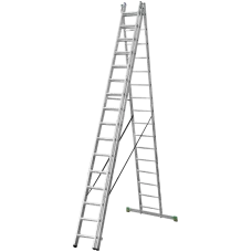 Лестница алюминиевая трехсекционная 3x16 ступеней NV2220 Новая высота 2230316