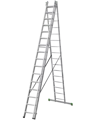 Лестница алюминиевая трехсекционная 3x16 ступеней NV2220 Новая высота 2230316