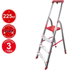 Стремянка профессиональная алюминиевая 4 ступени органайзер NV3115 Новая высота 3115104