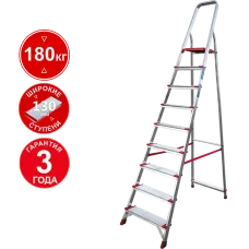 Стремянка профессиональная алюминиевая 9 ступеней 130 мм NV3117 Новая высота 3117109