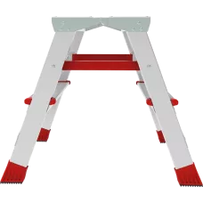 Стремянка профессиональная алюминиевая 2x2 ступени двухсторонняя с площадкой 350х260 мм NV3121 Новая высота 3121202