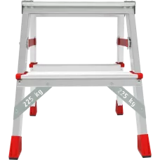 Стремянка профессиональная алюминиевая 2x2 ступени двухсторонняя с площадкой 350х260 мм NV3121 Новая высота 3121202