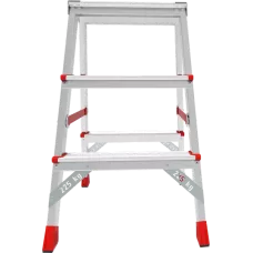 Стремянка профессиональная алюминиевая 2x3 ступени двухсторонняя с площадкой 350х260 мм NV3121 Новая высота 3121203