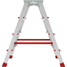 Стремянка профессиональная алюминиевая 2x4 ступени двухсторонняя с площадкой 350х260 мм NV3121 Новая высота 3121204