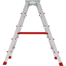 Стремянка профессиональная алюминиевая 2x5 ступеней двухсторонняя с площадкой 350х260 мм NV3121 Новая высота 3121205