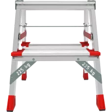 Стремянка алюминиевая двухсторонняя 2x2 ступени 130 мм площадка 260 мм NV 3127 Новая высота 3127202