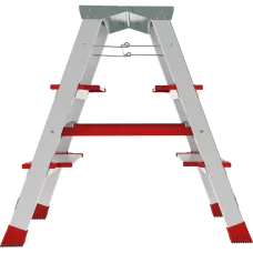 Стремянка алюминиевая двухсторонняя 2x3 ступени 130 мм площадка 260 мм NV 3127 Новая высота 3127203