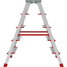 Стремянка алюминиевая двухсторонняя 2x5 ступени 130 мм площадка 260 мм NV 3127 Новая высота 3127205