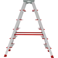 Стремянка алюминиевая двухсторонняя 2x6 ступеней 130мм площадка 260мм NV3127 Новая высота 3127206