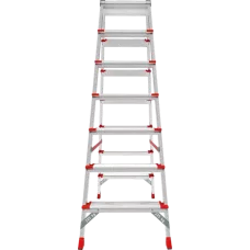 Стремянка алюминиевая двухсторонняя 2x7 ступеней 130мм площадка 260мм NV3127 Новая высота 3127207