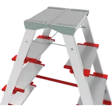 Стремянка алюминиевая двухсторонняя 2x7 ступеней 130мм площадка 260мм NV3127 Новая высота 3127207