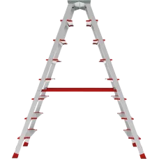 Стремянка алюминиевая двухсторонняя 2x8 ступеней 130 мм площадка 260 мм NV 3127 Новая высота 3127208
