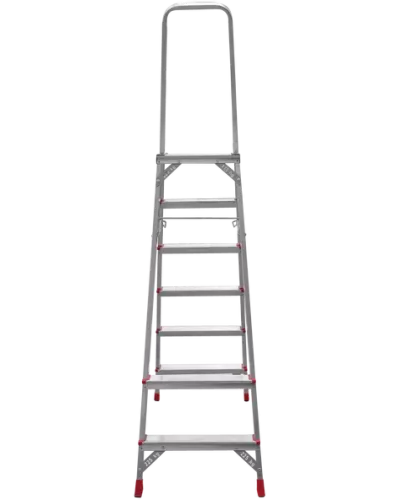 Стремянка профессиональная алюминиевая 6 ступеней с большой площадкой NV3130 Новая высота 3130106