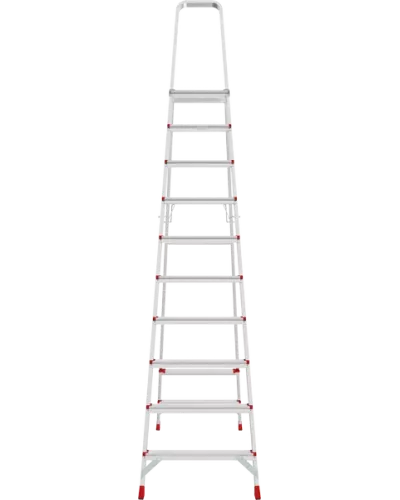 Стремянка профессиональная алюминиевая 10 ступеней с большой площадкой NV3130 Новая высота 3130110