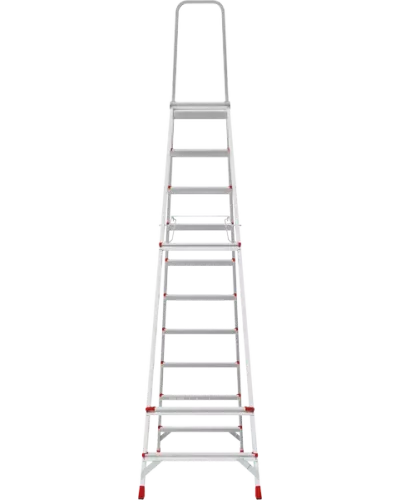 Стремянка профессиональная алюминиевая 10 ступеней с большой площадкой NV3130 Новая высота 3130110