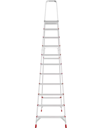 Стремянка профессиональная алюминиевая 11 ступеней с большой площадкой NV3130 Новая высота 3130111