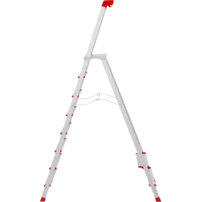 Стремянка односторонняя алюминиевая 8 ступеней профессиональная площадка 350х260 мм органайзер NV 3135 Новая Высота 3135108