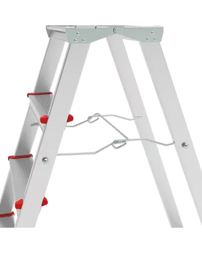 Стремянка односторонняя алюминиевая 8 ступеней профессиональная площадка 350х260 мм органайзер NV 3135 Новая Высота 3135108