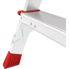 Стремянка профессиональная алюминиевая 4 ступени площадка 350х260 мм дуга безопасности 800 мм NV3136 Новая высота 3136104