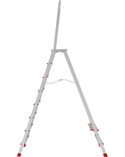 Стремянка профессиональная алюминиевая 8 ступеней площадка 350х260 мм дуга безопасности 800 мм NV3136 Новая высота 3136108