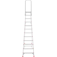 Стремянка профессиональная алюминиевая 12 ступеней площадка 350х260 мм дуга безопасности 800 мм NV3136 Новая высота 3136112