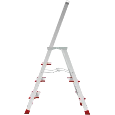 Стремянка профессиональная алюминиевая 4 ступени площадка 350х260 мм NV3137 Новая высота 3137104
