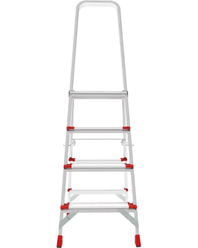 Стремянка профессиональная алюминиевая 4 ступени площадка 350х260 мм NV3137 Новая высота 3137104