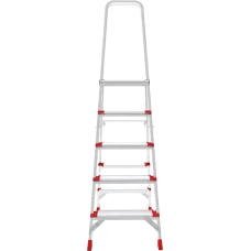Стремянка профессиональная алюминиевая 5 ступеней площадка 350х260 мм NV3137 Новая высота 3137105