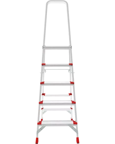 Стремянка профессиональная алюминиевая 5 ступеней площадка 350х260 мм NV3137 Новая высота 3137105