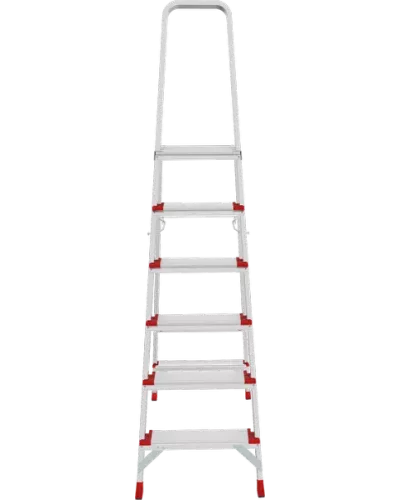 Стремянка профессиональная алюминиевая 6 ступеней площадка 350х260 мм  NV3137 Новая высота 3137106