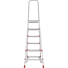 Стремянка профессиональная алюминиевая 6 ступеней площадка 350х260 мм  NV3137 Новая высота 3137106