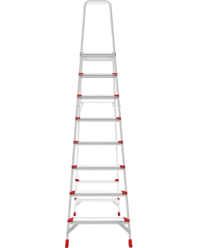 Стремянка профессиональная алюминиевая 8 ступеней площадка 350х260 мм NV3137 Новая высота 3137108