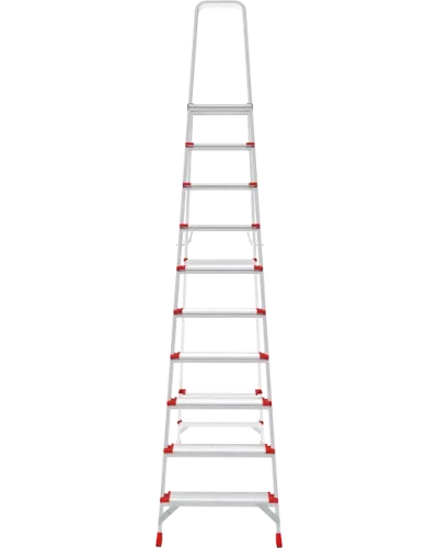 Стремянка профессиональная алюминиевая 10 ступеней площадка 350х260 мм  NV3137 Новая высота 3137110