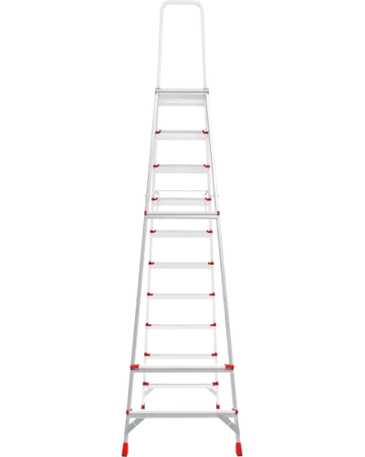Стремянка профессиональная алюминиевая 10 ступеней площадка 350х260 мм  NV3137 Новая высота 3137110