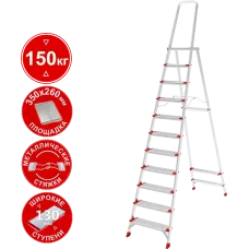 Стремянка профессиональная алюминиевая 11 ступеней площадка 350х260 мм NV3137 Новая высота 3137111