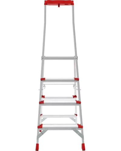 Стремянка алюминиевая 4 ступени с большой площадкой и органайзером NV3138 Новая высота 3138104