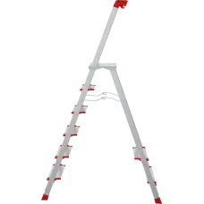 Стремянка алюминиевая 6 ступеней с большой площадкой и органайзером NV3138 Новая высота 3138106