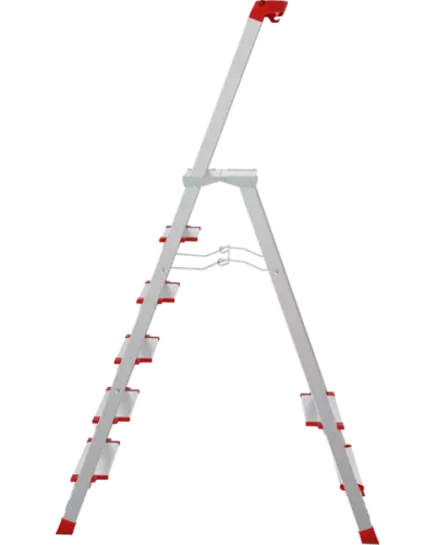 Стремянка алюминиевая 6 ступеней с большой площадкой и органайзером NV3138 Новая высота 3138106