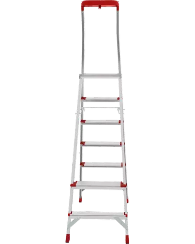 Стремянка алюминиевая 6 ступеней с большой площадкой и органайзером NV3138 Новая высота 3138106