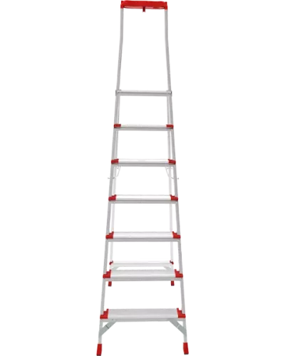 Стремянка алюминиевая 7 ступеней с большой площадкой и органайзером NV3138 Новая высота 3138107